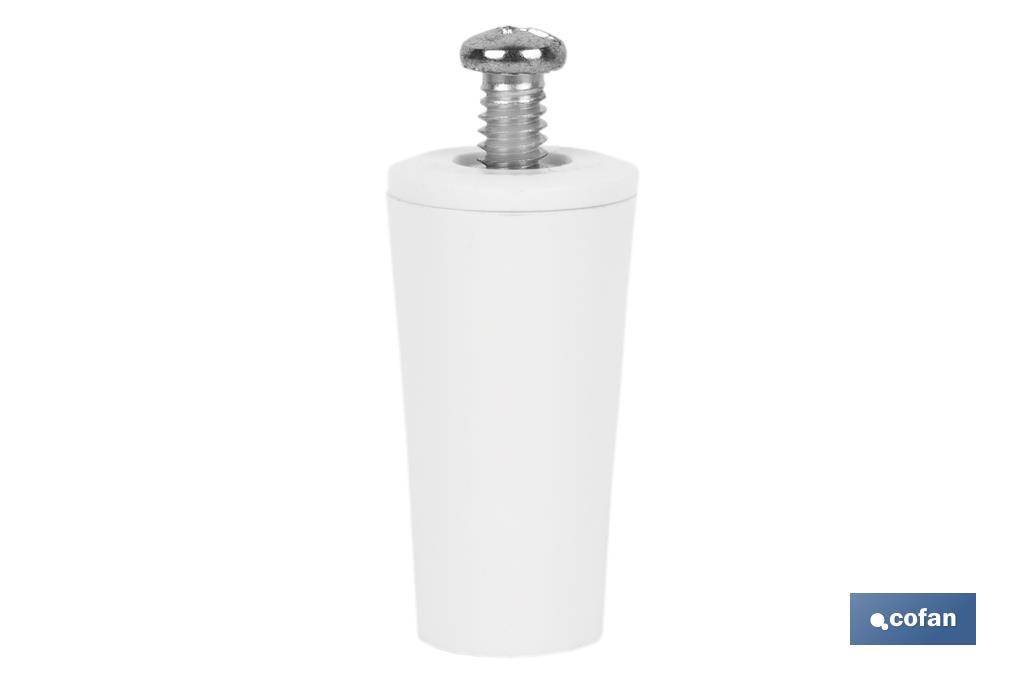 TOPE PERSIANA 40 MM BLANCO CON TORNILLO M-6 (PACK: 20 UDS)