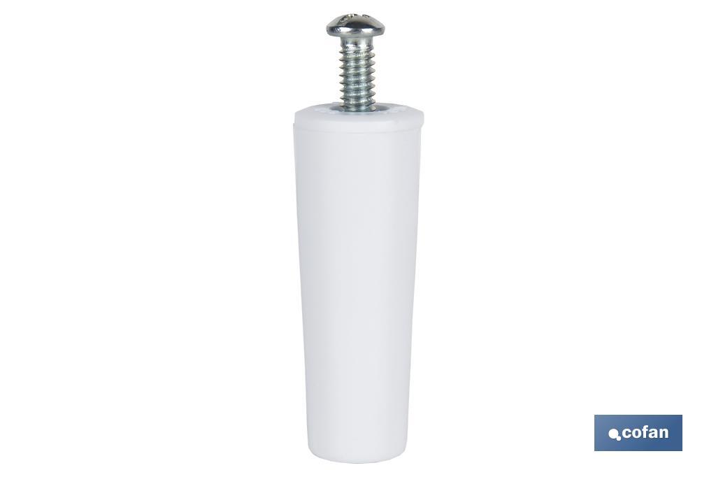 TOPE PERSIANA 60 MM BLANCO CON TORNILLO M-6 (PACK: 20 UDS)