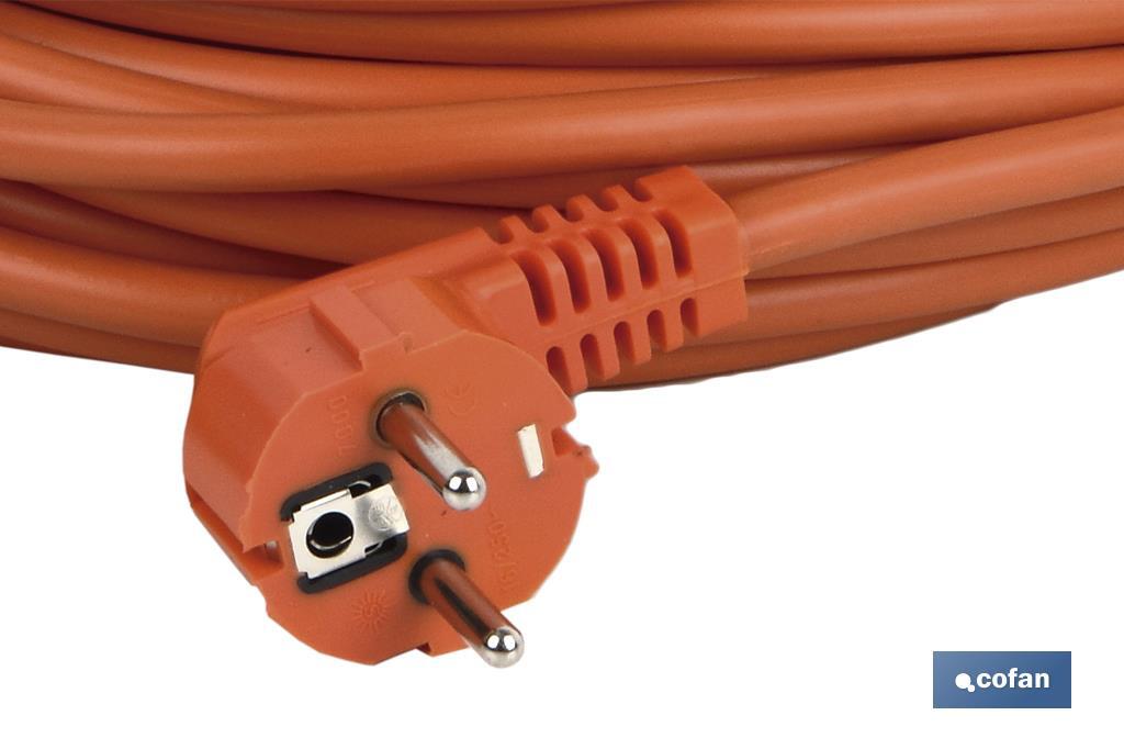 PROLONGADOR BIPOLAR CON T/T LATERAL 16A250V CABLE 25M NARANJA (PACK: 1 UDS)